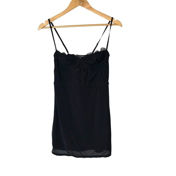 NWT Urban Outfitters Black Lace Bustier Y2K Style Cami Slip Mini Dress S Small - Picture 2 of 12
